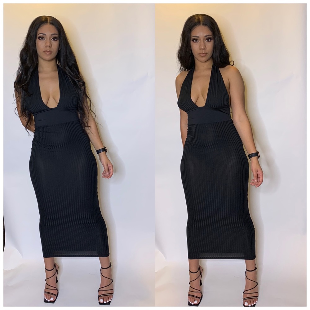 Halter Dress Black S,M,L,XL